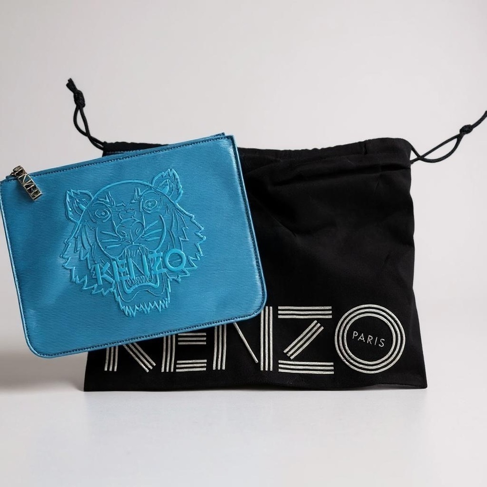 KENZO Metallic Blue Clutch